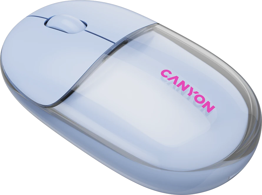 CANYON pelė OnClick 24 BT / belaidė permatoma / mėlyna