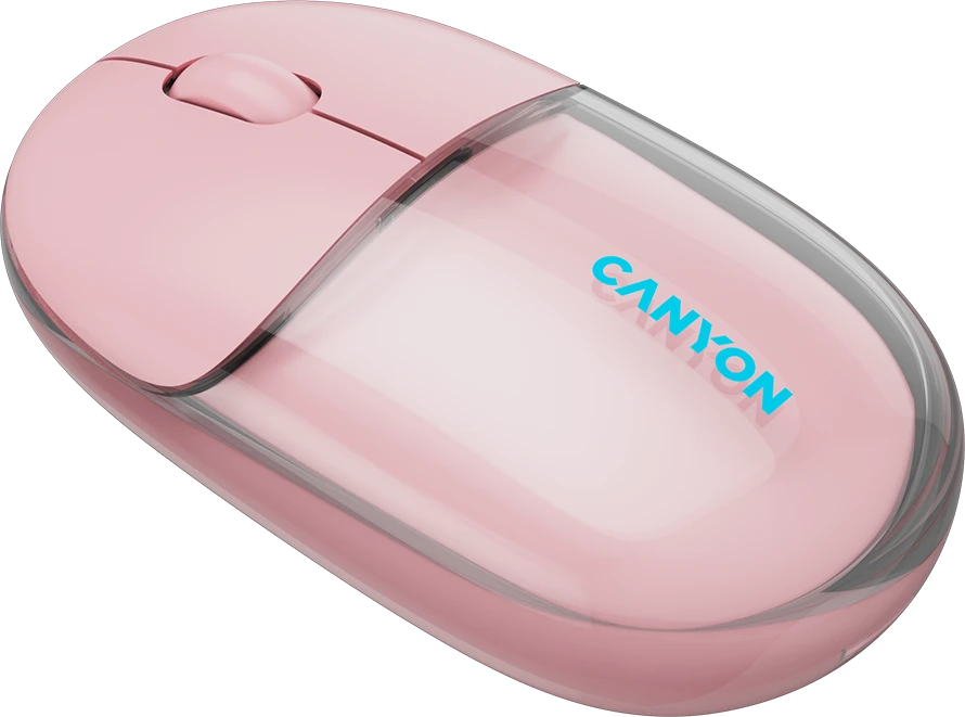 CANYON pelė OnClick 24 BT / belaidė permatoma / rožinė