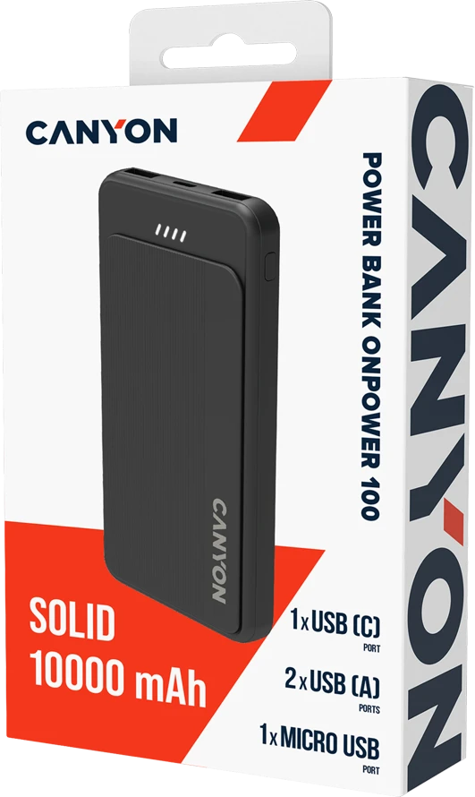 CANYON power bank OnPower 100 10000mAh Juodas