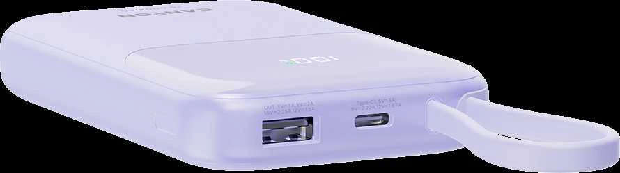 CANYON maitinimo blokas OnPower 101 įmontuotas kabelis 10000 mAh PD22.5W Violetinė
