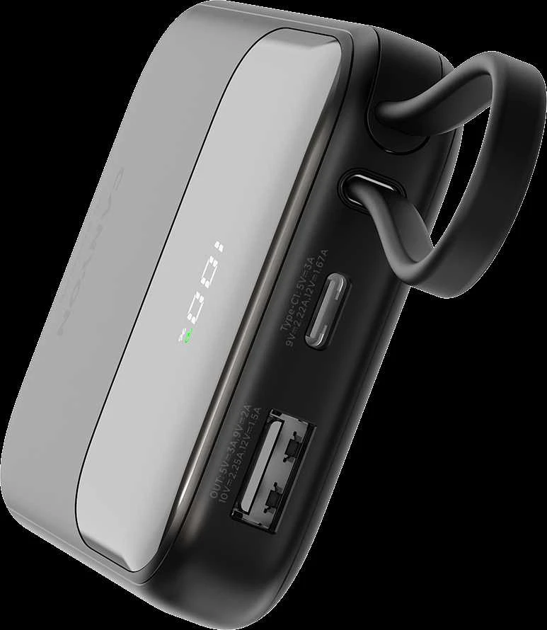 CANYON maitinimo blokas OnPower 101 įmontuotas kabelis 10000 mAh PD22.5W juodas