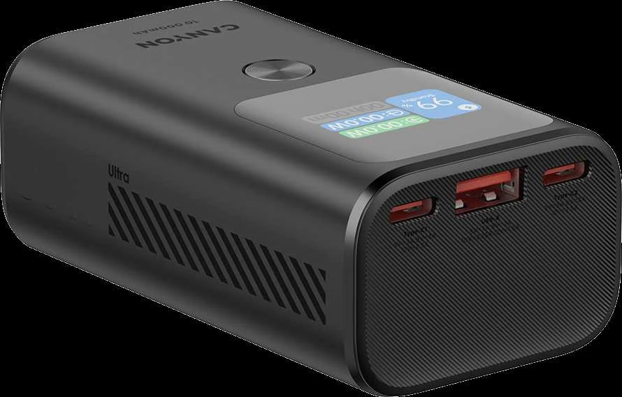 CANYON maitinimo blokas OnPower 130 TFT 10000 mAh PD30W tamsiai pilkas