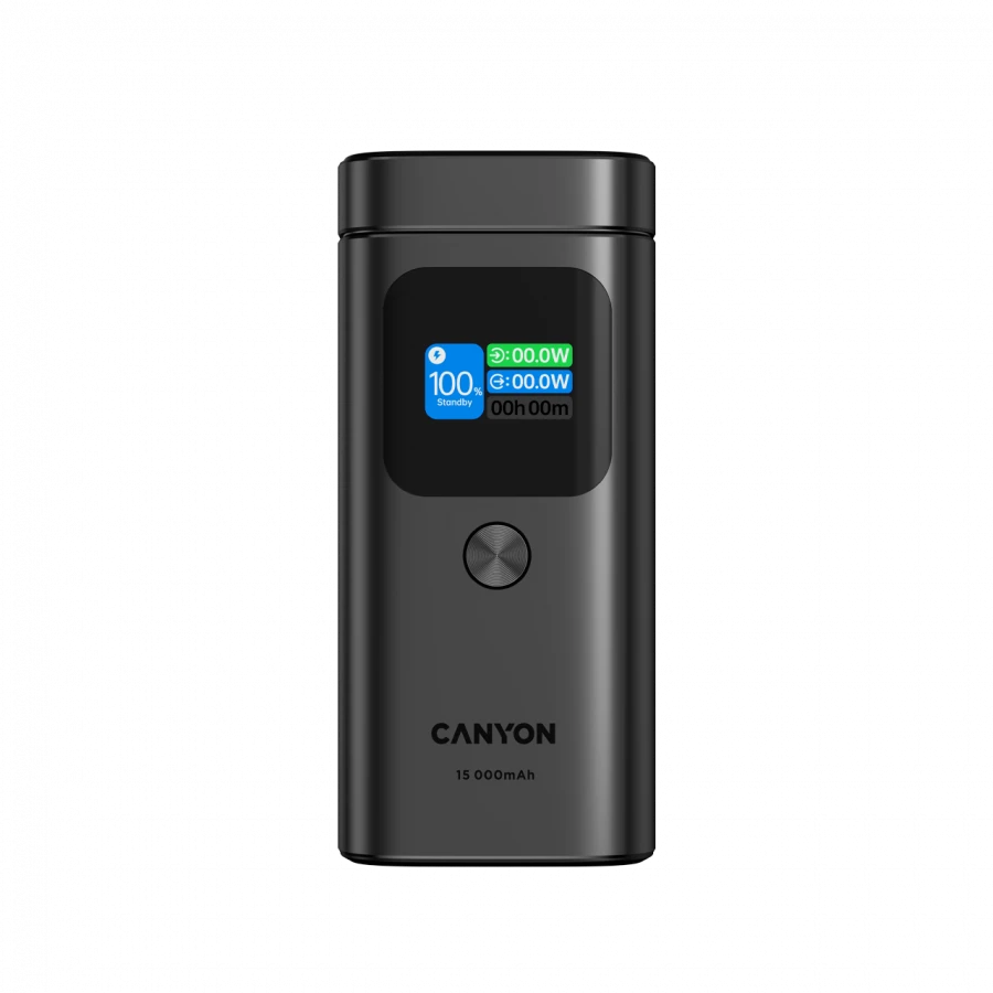 CANYON Qi2 magnetic power bank OnPower 150 15000mAh Aliuminio Dark pilkas