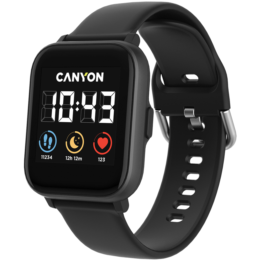 Išmanusis laikrodis Canyon Salt, Juodas | Varle.lt