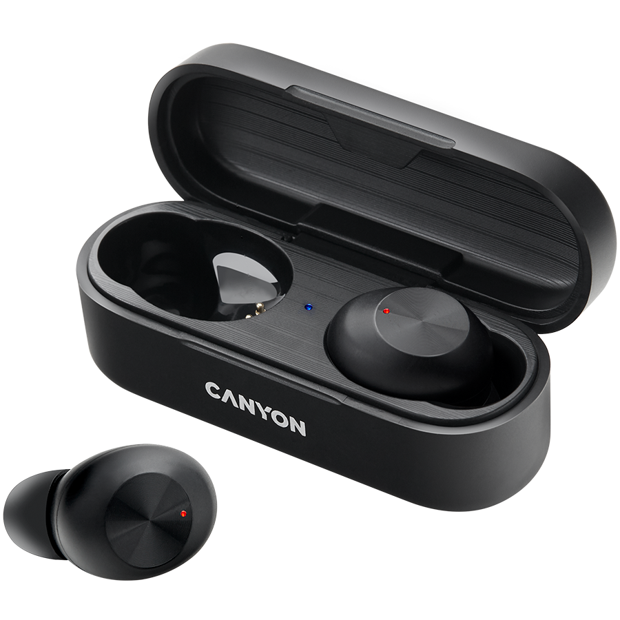 True Wireless ausinės aktyviam gyvenimo būdui Canyon TWS-1, Bluetooth 5.0, IPX4, Juodos
