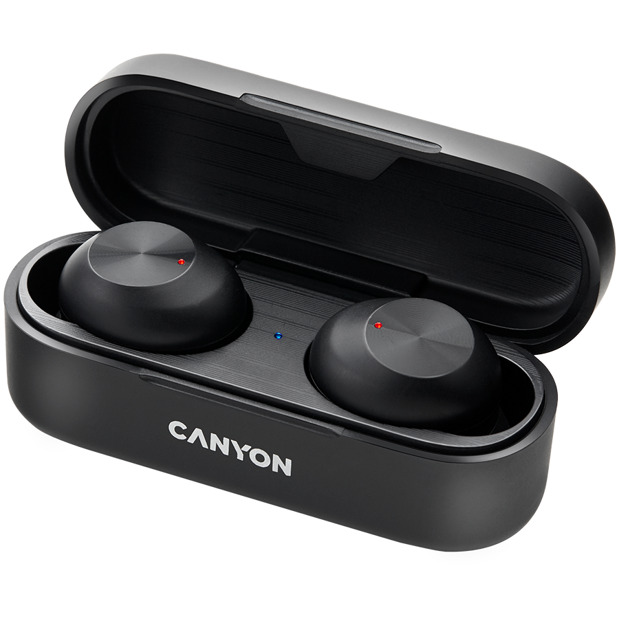 True Wireless ausinės aktyviam gyvenimo būdui Canyon TWS-1, Bluetooth 5.0, IPX4, Juodos