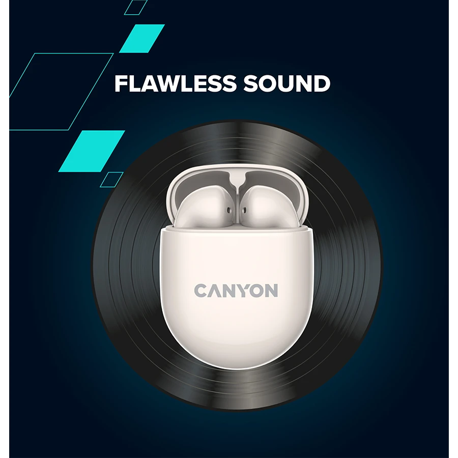 Belaidės žaidimų ausinės Canyon TWS-6, Gelsvos spalvos