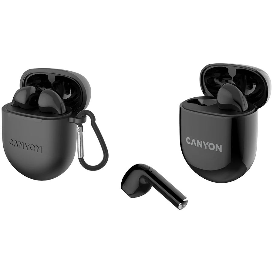 Canyon TWS-6 ausinės su įkrovimo dėžutėmis ir karabinu