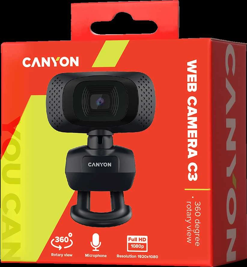 HD internetinė kamera vaizdo skambučiams ir konferencijoms Canyon C3, su mikrofonu