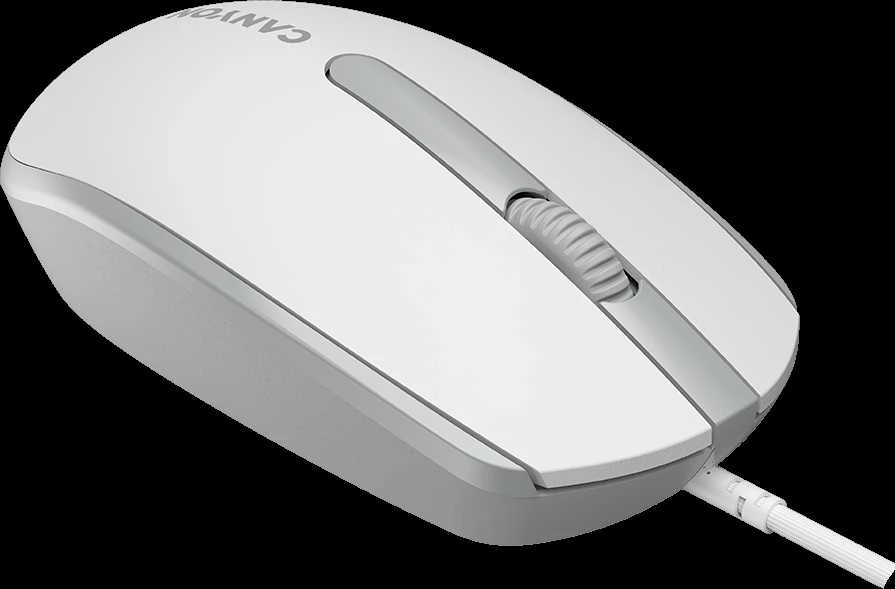 CANYON pelė M-10 su laidu balta pilka