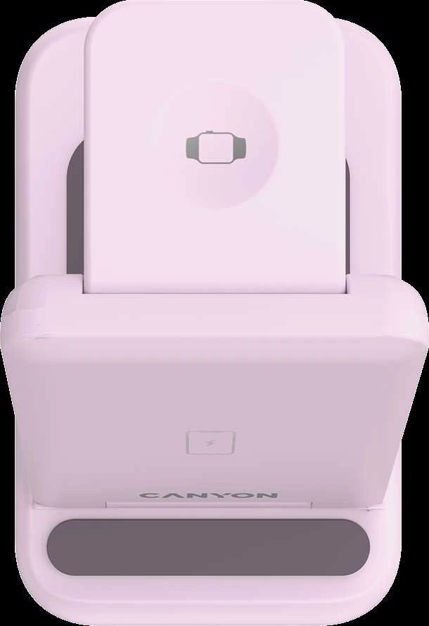 CANYON belaidis įkroviklis WS-304 15W 3in1 Iced Rožinė