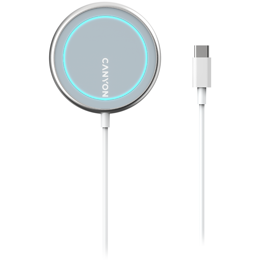 CANYON belaidis įkroviklis WS-100 15W magnetinis sidabras