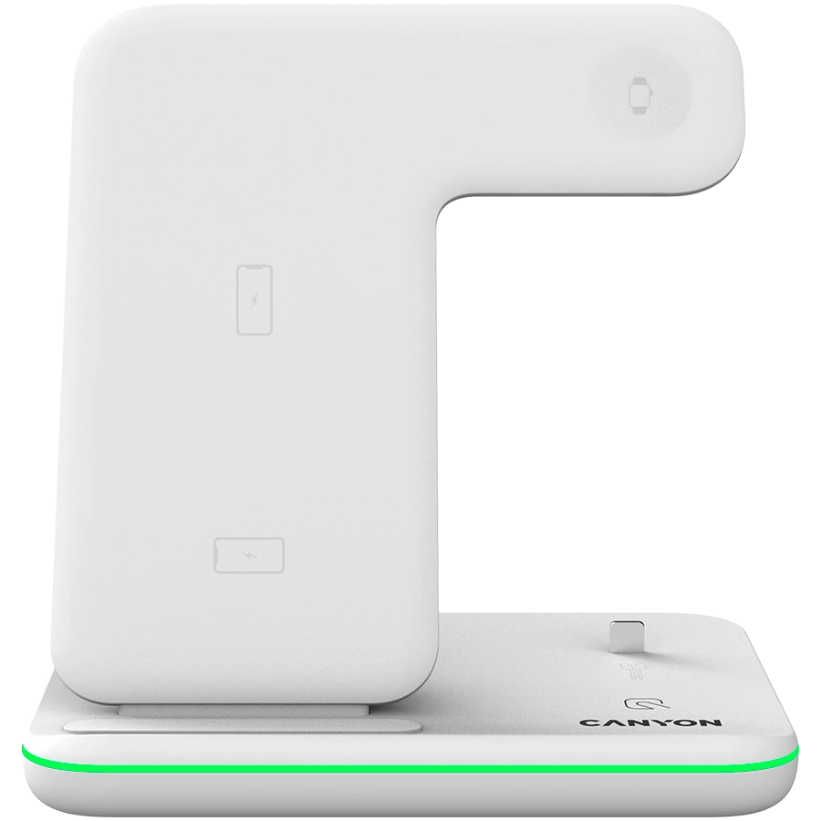 Universalus Belaidis įkroviklis Canyon 3in1 Wireless Charger WS-302, tinka vienu metu įkrauti Apple Watch, iPhone ir Airpods