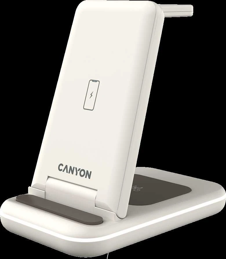CANYON belaidis įkroviklis WS-304 15W 3in1 Cosmic Latte