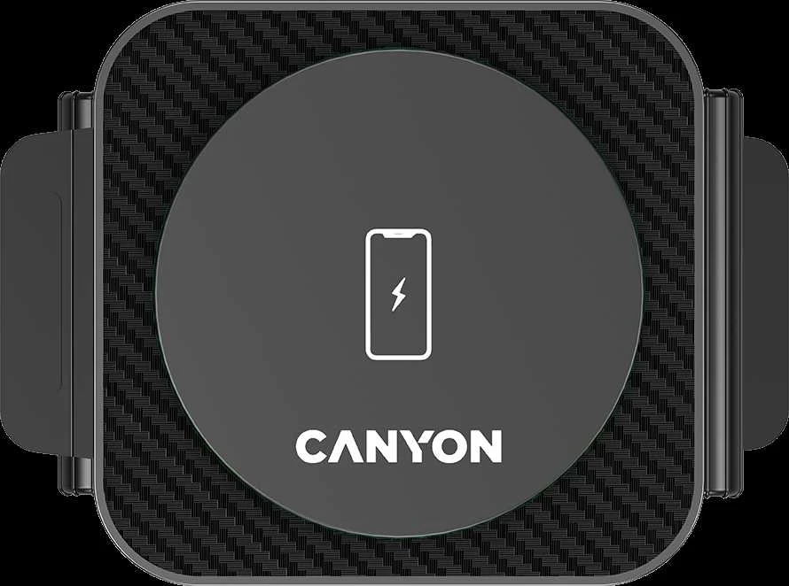 CANYON belaidis įkroviklis WS-305 15W 3in1 Sulankstomas juodas