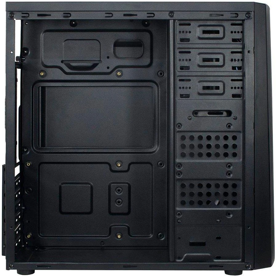 Chassis INTER-TECH B-42 Juodas Midi Tower, ATX, 2xUSB2.0, Mėlyna LED strip, PSU optional