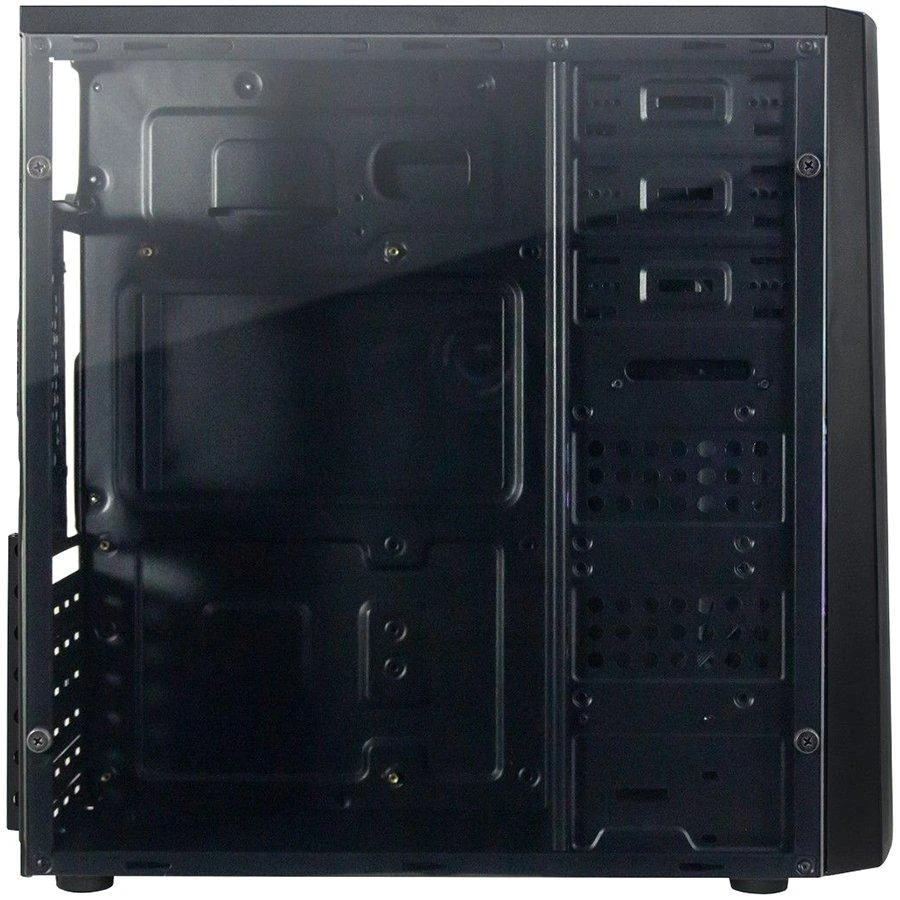 Chassis INTER-TECH B-42 Juodas Midi Tower, ATX, 2xUSB2.0, Mėlyna LED strip, PSU optional
