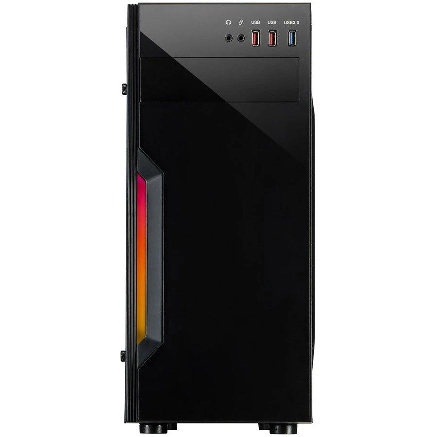 Chassis INTER-TECH B-42 Juodas Midi Tower, ATX, 2xUSB2.0, Mėlyna LED strip, PSU optional