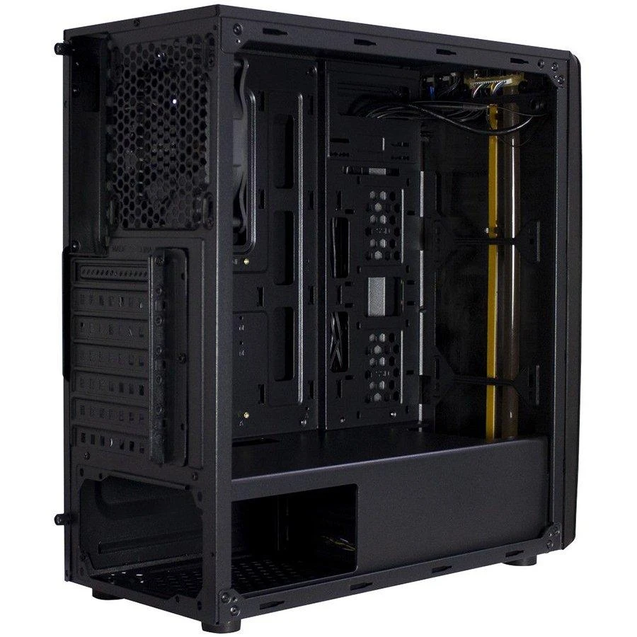 Važiuoklė INTER-TECH Thunder Gaming Midi Tower, ATX, 1xUSB3.0, 2xUSB2.0, HD audio, PSU pasirinktinai, Lango šoninis skydelis, LED lemputė priekyje, 1x 120mm serial mėlynas LED, Juodas