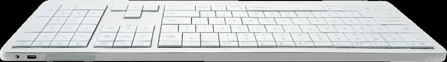 CLEVETURA CLVX 1 jutiklinių klavišų dirbtinio intelekto belaidė klaviatūra, ANSI JAV „Mac“ išdėstymas, žirkliniai jungikliai, aliuminio korpusas, interaktyvus RGB, palaikymas „Mac“ / „iPad“ / „Apple TV“ / asmeniniams kompiuteriams