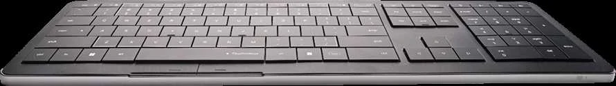 CLEVETURA CLVX 1 jutiklinio valdymo belaidė klaviatūra su dirbtiniu intelektu, ANSI JAV „Windows“ išdėstymas, žirkliniai jungikliai, aliuminio korpusas, interaktyvus RGB, palaikymas „Windows“ / „Linux“ / „MacOS“