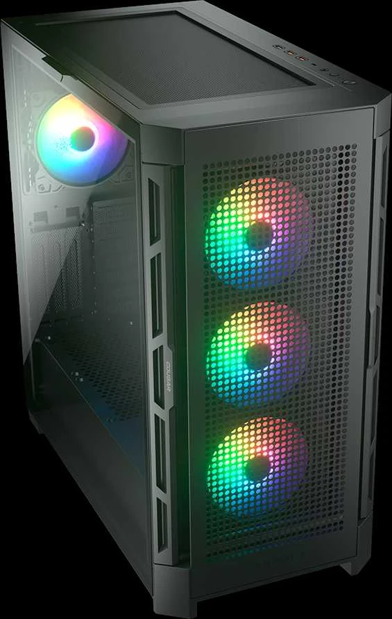COUGAR Duoface Pro RGB kompiuterio korpusas, vidutinio dydžio bokštas, Juodas