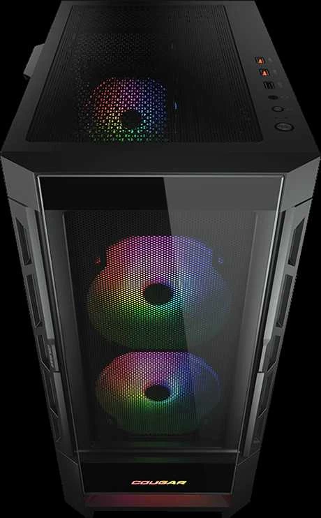 COUGAR DUOFACE RGB kompiuterio korpusas, vidutinio dydžio bokštas, Juodas