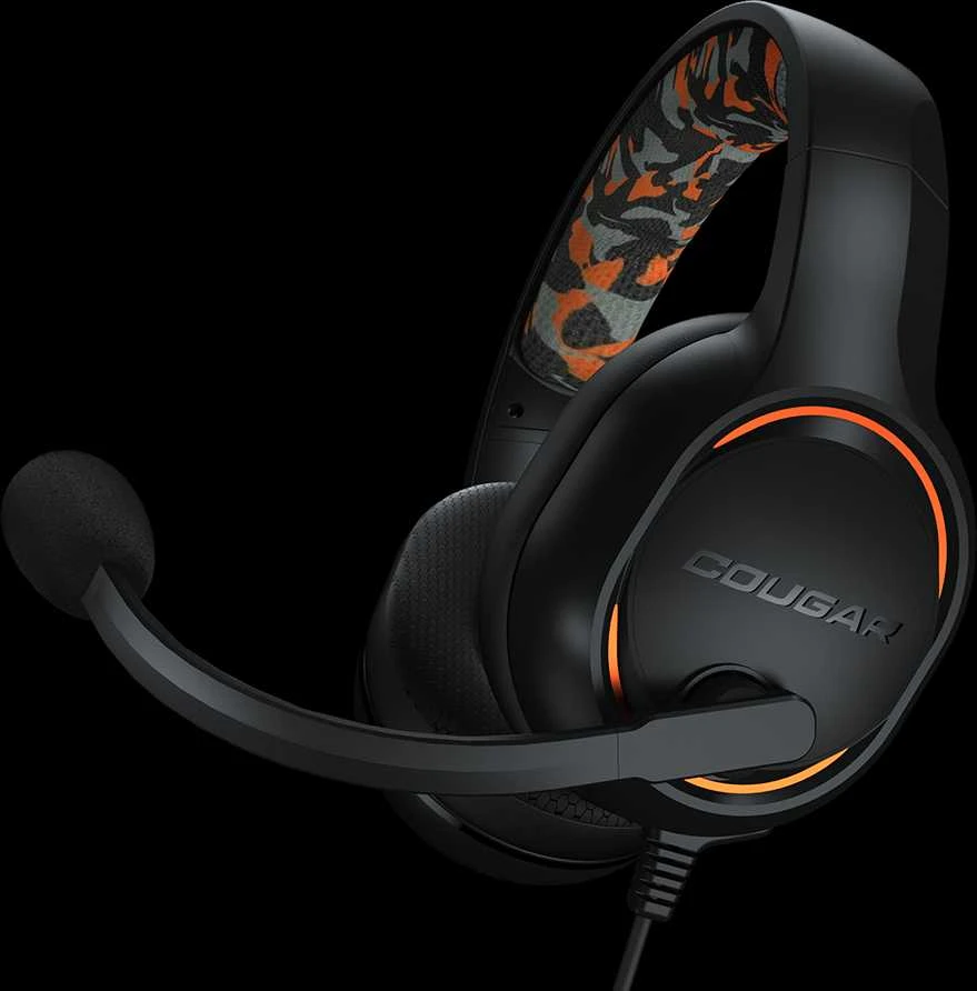 COUGAR DIVE ausinės su oranžiniu LED žiedu