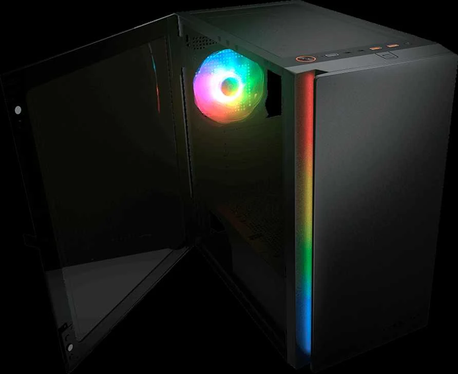 COUGAR Purity RGB kompiuterio korpusas, Mini Tower, Juodas