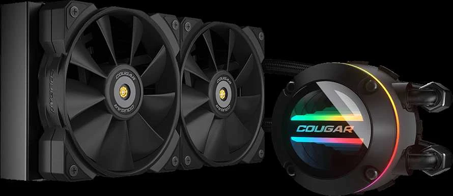 COUGAR POSEIDON GT 240 dviejų ventiliatorių aušinimo sistema