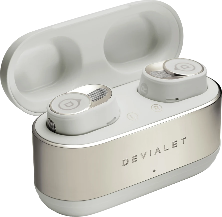 Ausinės Devialet Gemini II šviesos perlas
