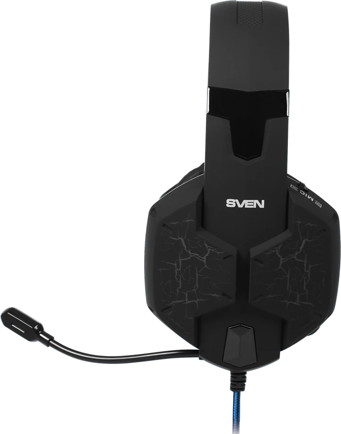 Ausinės su mikrofonu SVEN AP-U980MV juodas-mėlynas (USB, LED, 7.1), SV-015633