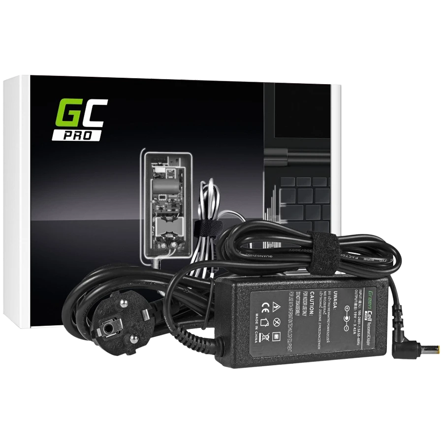Green Cell Žalias Cell GREENCELL AD01P Žalias Cell PRO įkroviklis / kintamosios srovės adapteris, skirtas Acer 60W 19V 3,42A 5,5–1,7 mm