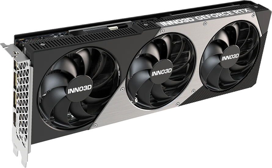 Vaizdo plokštė INNO3D NVIDIA GEFORCE RTX 5080 X3 16GB GDDR7 256bit, 2617 MHz / 30Gbps, 3x DP, 1x HDMI, 3 ventiliatoriai, 2 lizdai