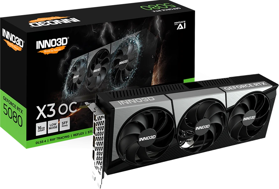 Vaizdo plokštė INNO3D GeForce RTX 5080 X3 16GB OC DLSS 4