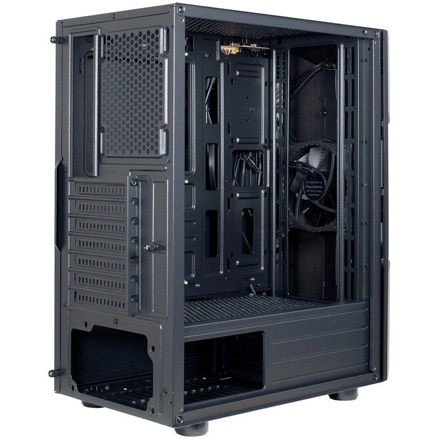 Inter tech Chassis IT-3306 Cavy Gaming Tower, ATX, 1xUSB3.0, 2xUSB2.0, PSU pasirinktinai, Lango šoninis skydelis, LED juostos priekyje , 120mm ARGB ventiliatorius, Juodas