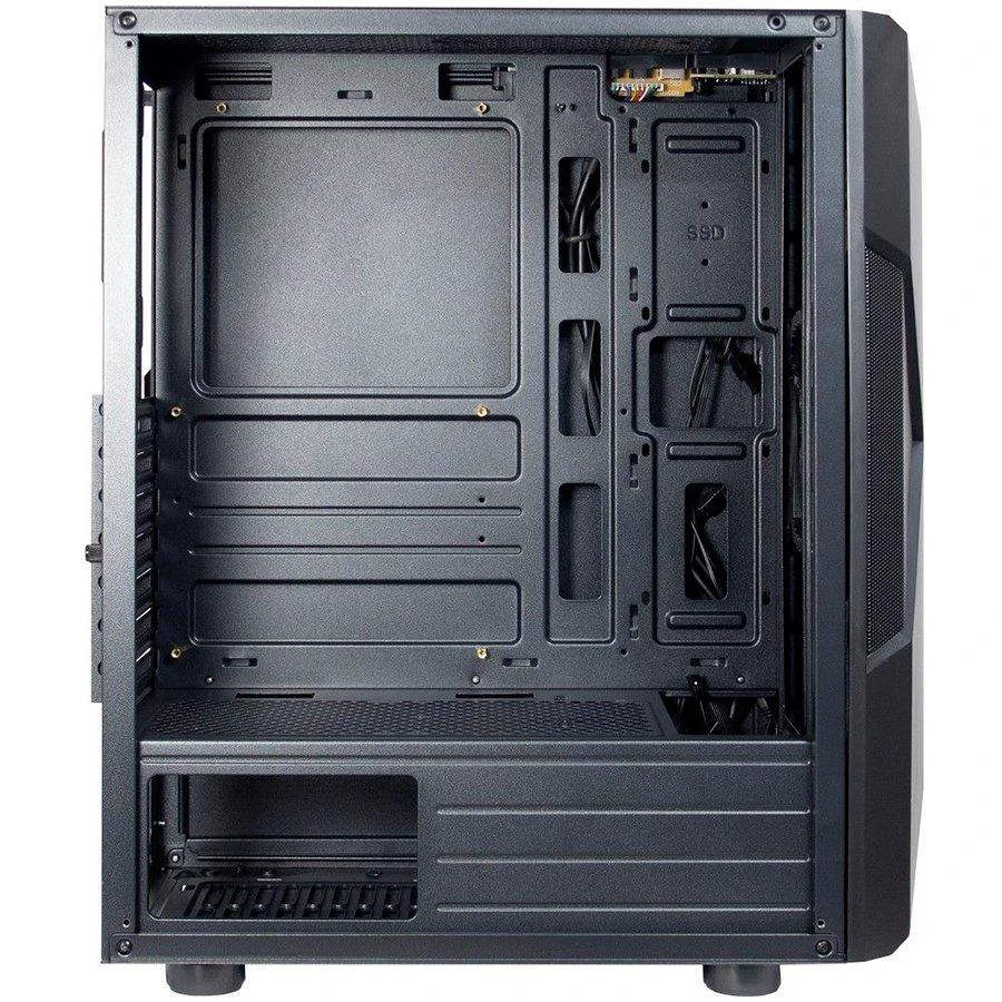 Inter tech Chassis IT-3306 Cavy Gaming Tower, ATX, 1xUSB3.0, 2xUSB2.0, PSU pasirinktinai, Lango šoninis skydelis, LED juostos priekyje , 120mm ARGB ventiliatorius, Juodas
