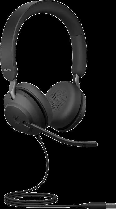Laidinės ausinės su mikrofonu Jabra Evolve2 40 SE Calls/Music USB Type-A, Juoda