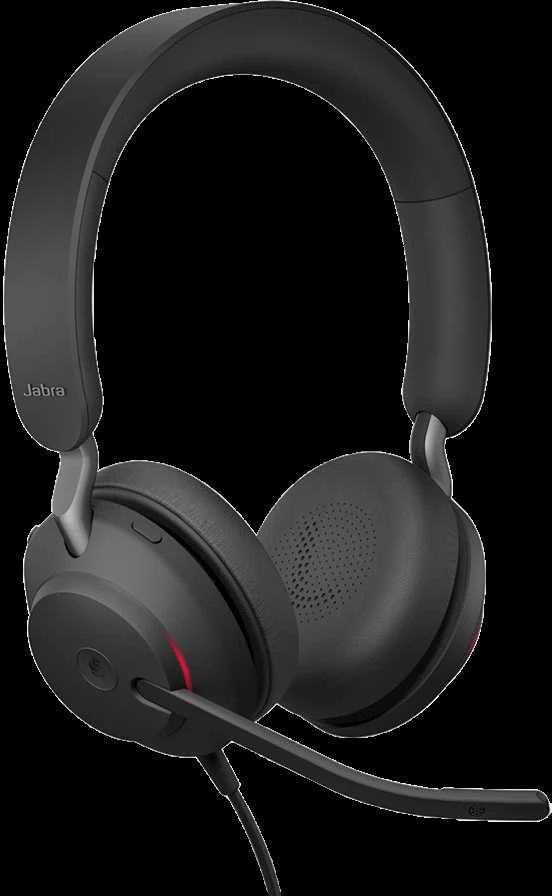 Laidinės ausinės su mikrofonu Jabra Evolve2 40 SE Calls/Music USB Type-A, Juoda