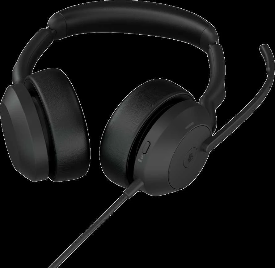 JABRA Evolve2 50 MS Stereo Ausinės on-ear Bluetooth su laidu aktyvus triukšmo slopinimas USB-A juodas Zoom Certified Certified skirta MS Te
