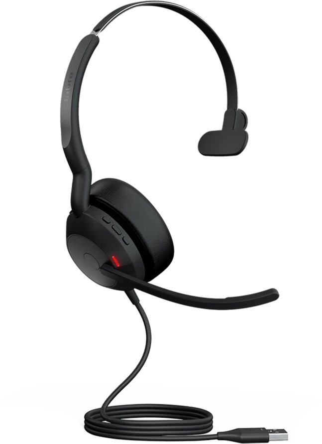 Ausinės - Jabra Evolve2 50 MS Mono ausinės (laidinės, triukšmo slopinimas, dviguba jungtis)