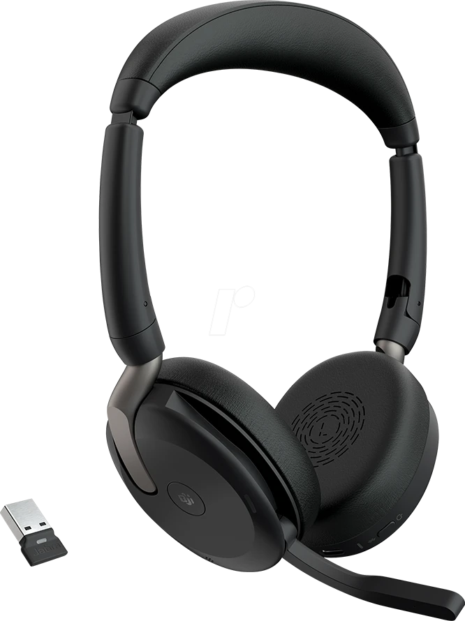 JABRA Evolve2 65 Flex MS Stereo – Ausinės – su belaidžiu įkrovimo kilimėliu – A WLC