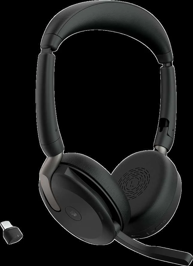JABRA Evolve2 65 Flex MS Stereo Ausinės on-ear Bluetooth belaidės aktyvus triukšmo slopinimas USB-C juodas Certified skirta Microsoft Te