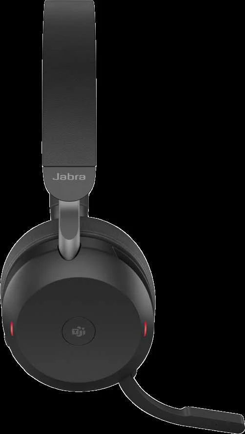 JABRA Evolve2 75 Ausinės on-ear Bluetooth belaidės aktyvus triukšmo slopinimas USB-A noise isolating juodas su charging stand MS Te