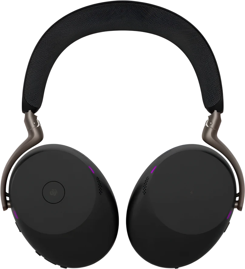 Jabra Evolve2 85 juodos ausinės iš priekio