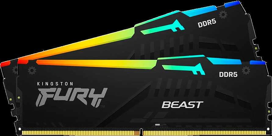 RAM Kingston Fury „Kingston“ 32 GB 6400 MT/s DDR5 CL32 DIMM atmintis (2 vnt. rinkinys) „FURY Beast RGB EXPO“