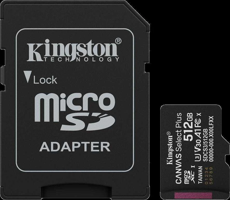 Kingston 512GB atminties kortelė su SD adapteriu