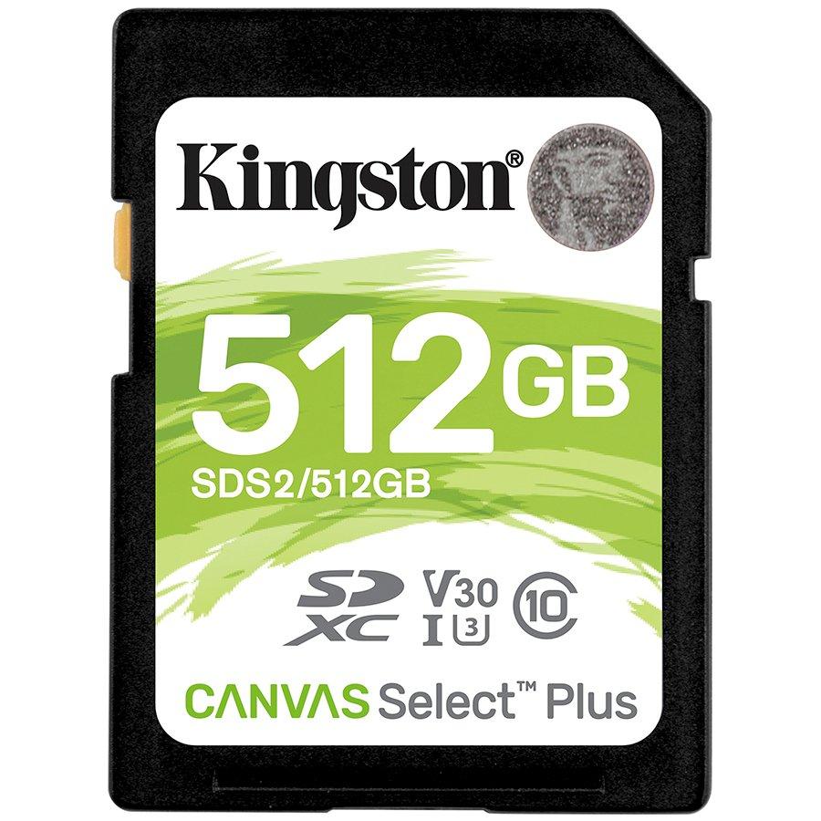 Atminties kortelė KINGSTON 512GB SDXC Canvas Select Plus 100R C10 UHS-I U3 V30