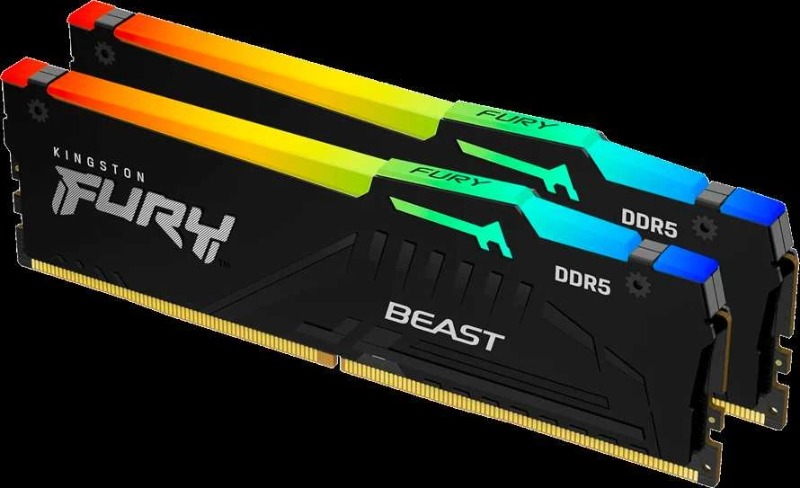 RAM KINGSTON 64GB 6000MT/s DDR5 CL36 DIMM rinkinys iš 2 FURY Beast RGB EXPO