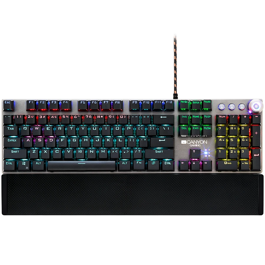 Mechaninė žaidimų klaviatūra Canyon Nightfall CND-SKB7-US, Black Switch, LED, US išdėstymas